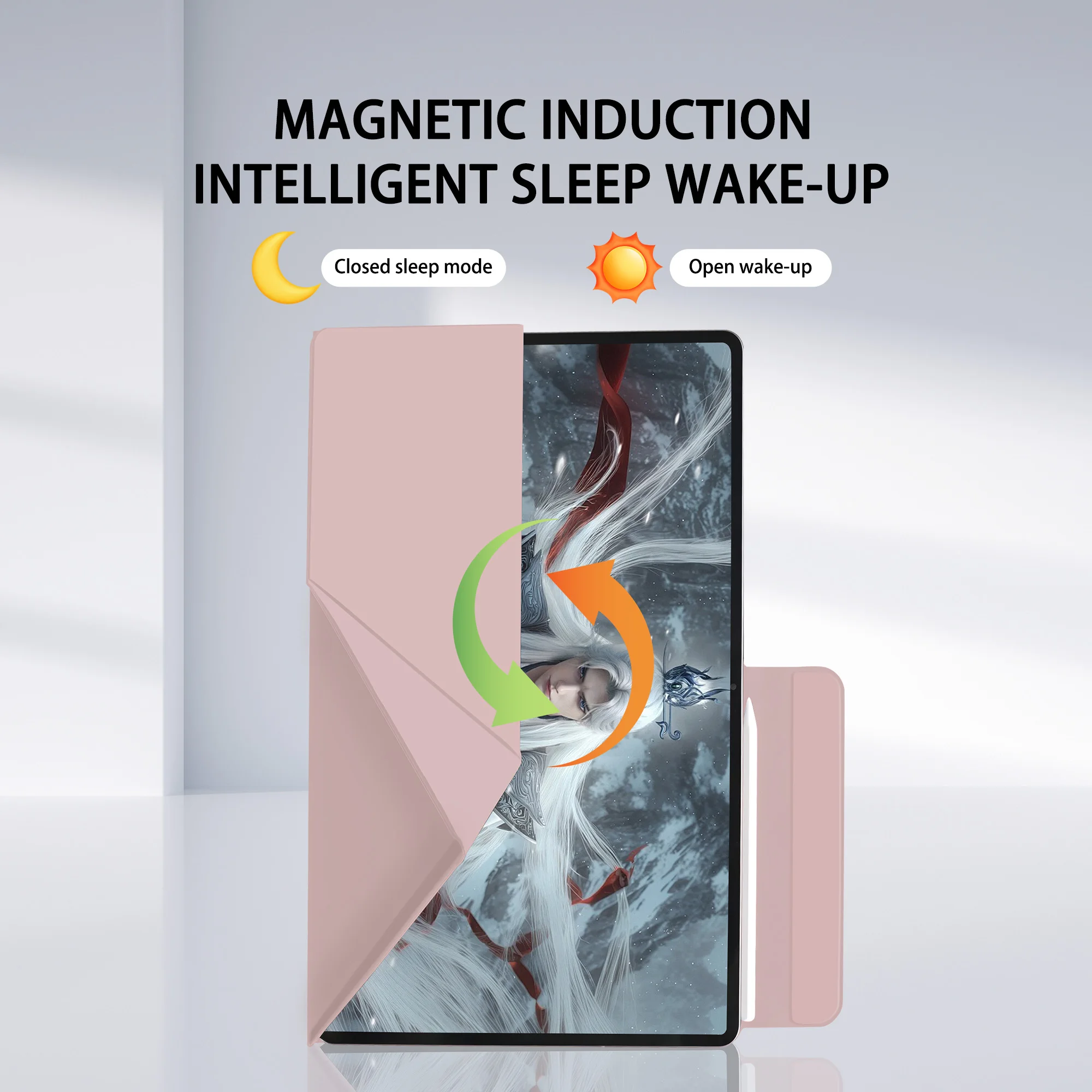 Magnetyczne etui do Samsung Galaxy Tab S11 z podstawką dwu-kątową i uchwytem na rysik do S11 Ultra 14,6 cala z funkcją automatycznego usypiania i budzenia. — zdjęcie produktu 5