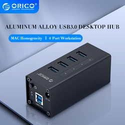 ORICO USB 3.0 HUB Aluminum Hub USB High Speed USB 3.0 Hub USB Multi-Port USB3.0 Hub with Independent Power Computer Universal