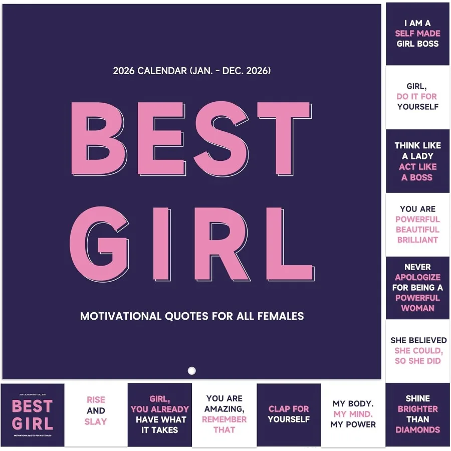 

Настенный календарь на 2026 год. Календарь на 12 месяцев для хотеринга. 2026 для женщин. Джа. 2026 — декабрь 2026 12 x 24 дюйма. Открытые ежедневные цитаты с мотивационным управлением.