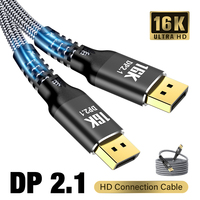 1m 2m 3m 5m Displayport 2.1 Cable 16K DP Cable 8K 120Hz 4K 240Hz Ultra HD Video Audio Cable for Laptop TV Xbox Projector Monitor