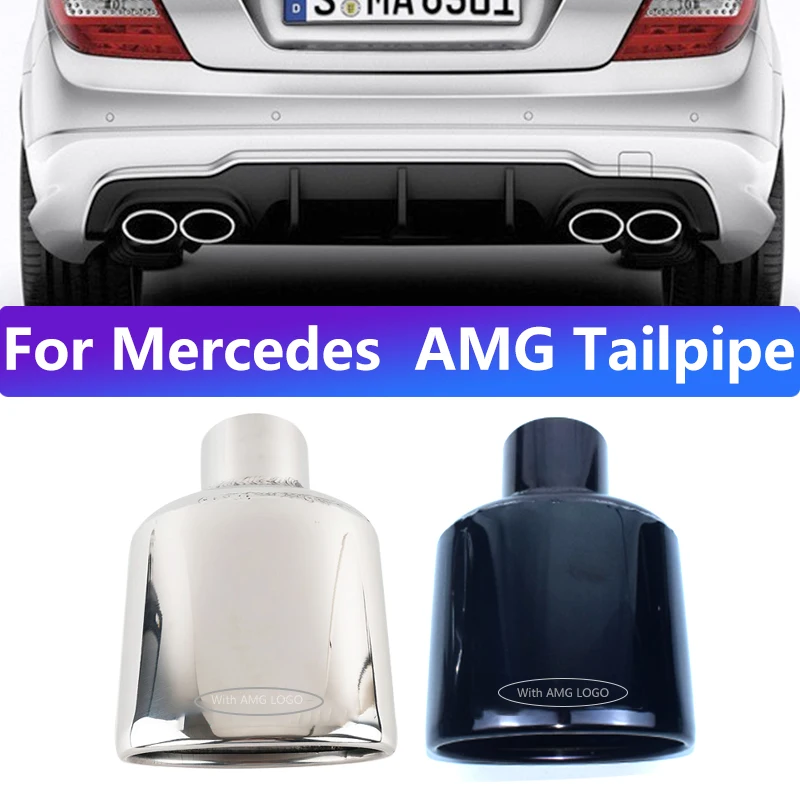 

For Mercedes-Benz C-Class W204 E-Class W212 W211 S-Class W221 Exhaust Pipe Universal Modification 128mm Black Muffler Nozzle