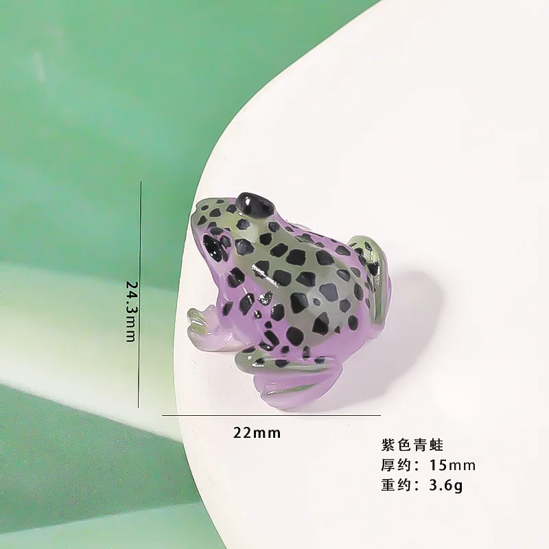 5 قطع من تماثيل الضفدع المضيئة المصغرة بألوان زاهية، مثالية لتزيين المناظر الطبيعية الطحلبية، وتزيين حافظة الهاتف المحمول #5