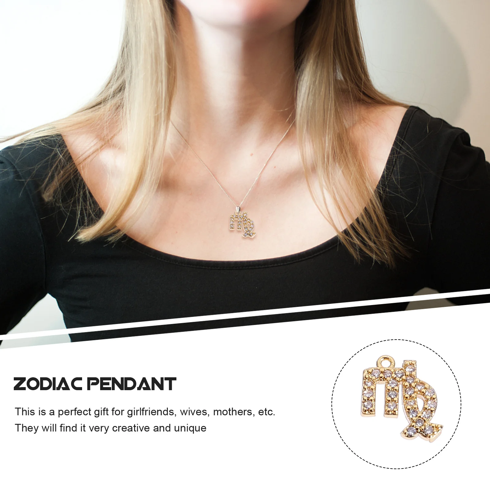 

3Pcs Zodiac Virgo Earrings Pendant Copper Elegant Shiny Ear Studs Jewelry Fashion Casual Wedding Party DIY Gift