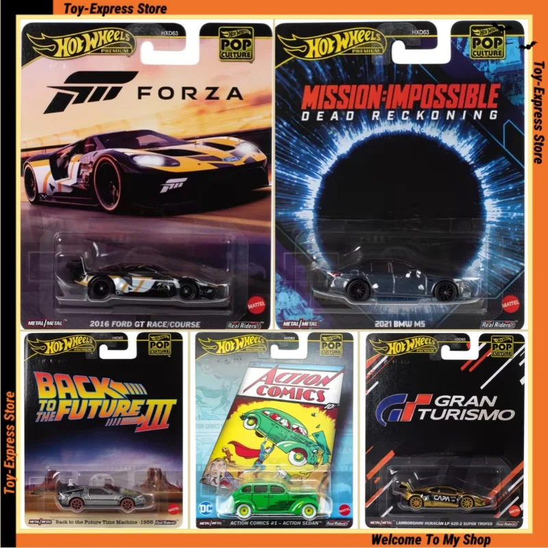 Hot Wheels Premium 2025 Pop Culture 1/64 Car Model Hotwheels 2025 BMW M3 Ford GT Lamborghini 1:64 Alloy Vehicle Model Kids Toys