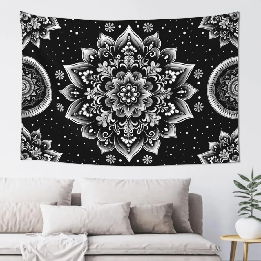 

Black Golden Mandala Tapestry Astrology Wall Hanging Wall Tapestry Aesthetic Hippie Wall Decor Bohemian Wall Art Boho Home Deco