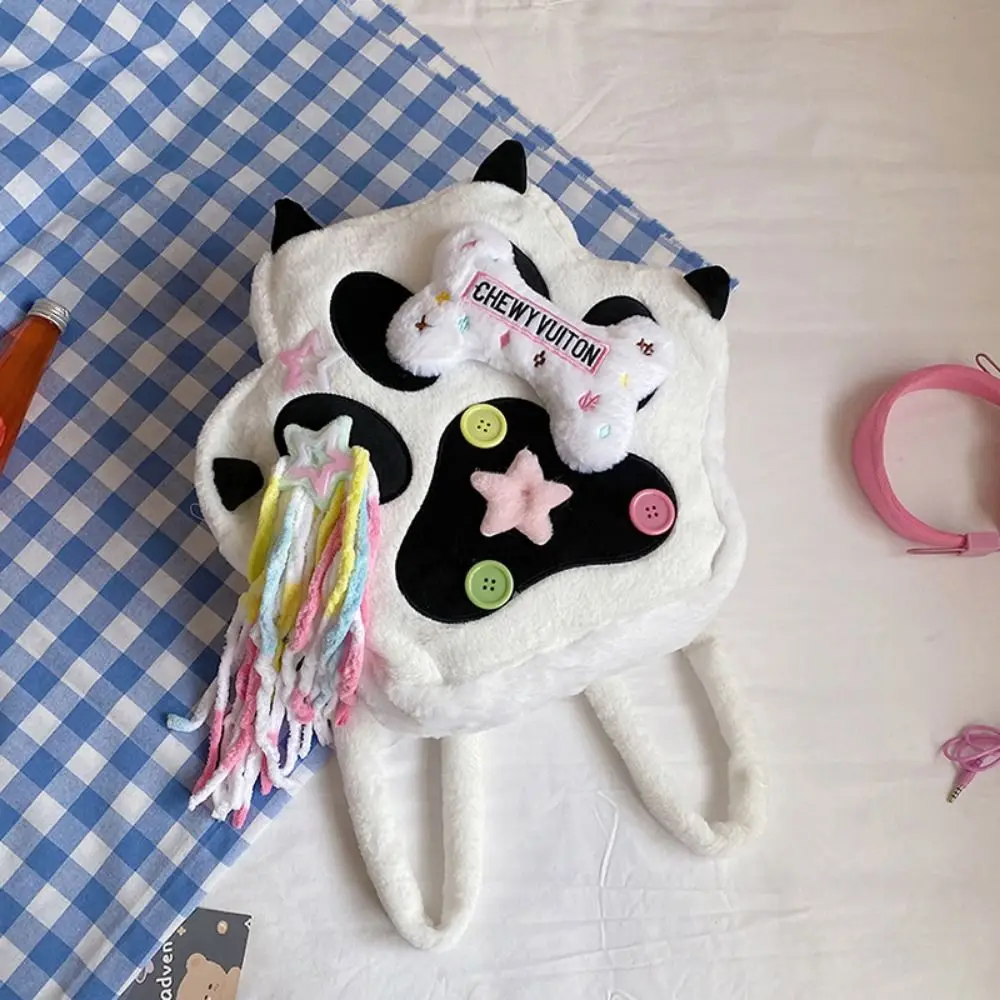 Großer Kapazitäts-Katzenpfoten-Plüsch-Rucksack, Cartoon, multifunktionaler Katzenpfoten-Knochen-Plüsch-Rucksack im japanischen Stil