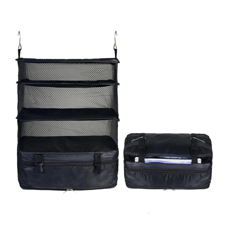 

Clothes Travel Storage Bag 3 Layers with Hooks Foldable Portable for Outdoor Traveling Camping Underwear Dropshipping