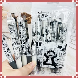 New 6PCS Anime One Piece 0.5mm Pens Luffy Zoro Sanji Nami Usopp Robi Gel Pens School Office Stationary Supplies Gifts Kids Toys