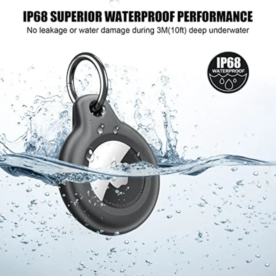 Design for Airtag Holder Waterproof, Air Tag Keychain, Full Body Protective Case with Key Ring, IPX8 Airtags Cover for Wallet,