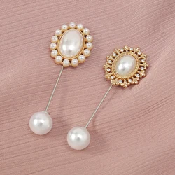 Pearl Muslim Hijab Pins for Scarf Women's Stylish Brooches Rhinestones Safety Scarves Needles Hijabs Clips Woman Turban Brooch