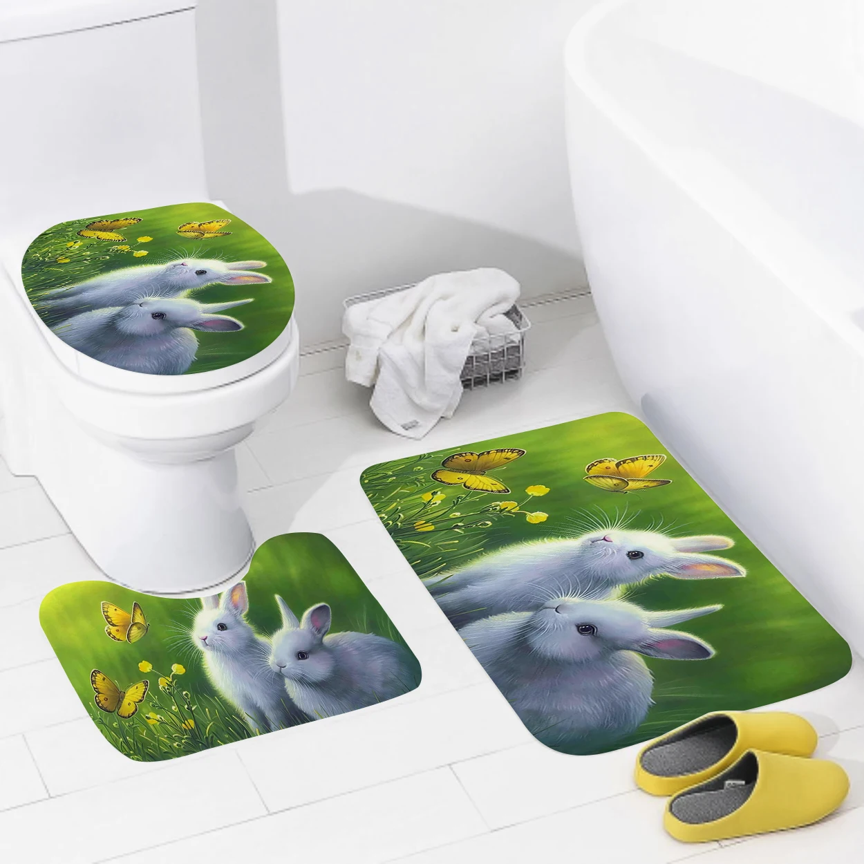 Home bathroom floor mats Bath Foot mat Animal oil paint style modern bathroom accessorie rug Toilet mat Bathtub anti-slip carpet