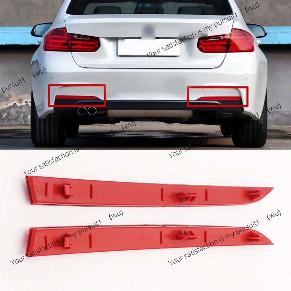 

1Pair Car Rear Bumper Reflector Lamp Reflector Trim Fit For BMW 3-Series F30 F31 M Sport 12-17 Reflective Strips Accessories