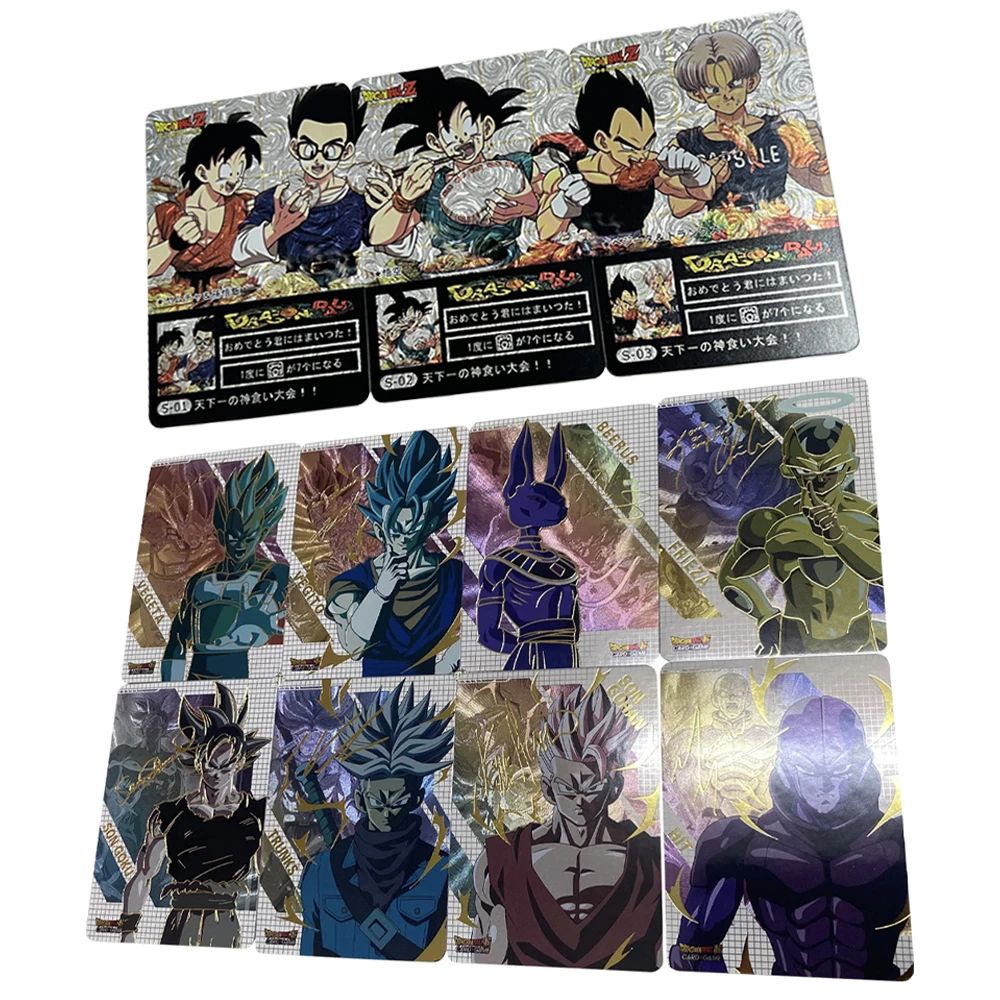 

8Pcs/set Dragon Ball Signature Flash Cards Super Saiyan Goku Vegeta Gohan Beerus Frieza Classic Gift Toys Anime Collection Cards