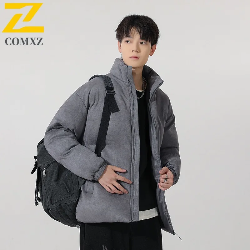 

COMXZ красивая хлебная куртка ветрозащитная утолщенная стеганая куртка с воротником-стойкой для кемпинга 2025 Высококачественная теплая мужская зимняя стеганая куртка