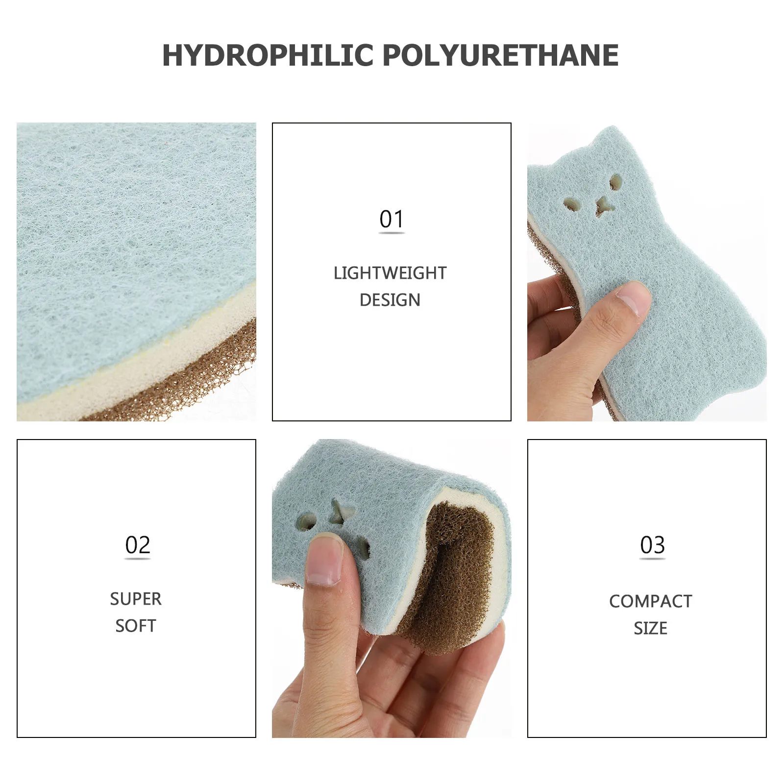 

8pcs Premium Dish Washing Sponge Scrubbing Kitchen Cleaning Cloth Reusable Strong Lightweight Quick Dry Pan Bowl Scouring Pad