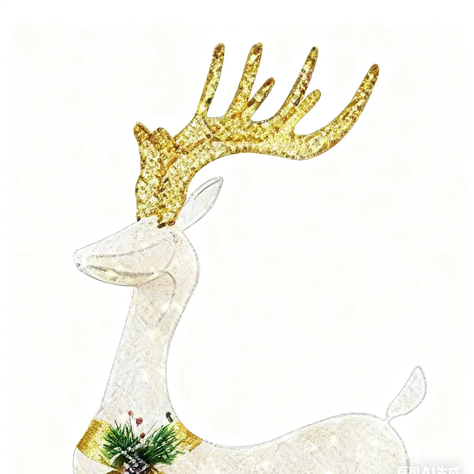 Christmas Yard Stake Decorations Realistic LED Light Festive Insertion 3 Pieces Outdoor Reindeer Christmas Yard Decoration For