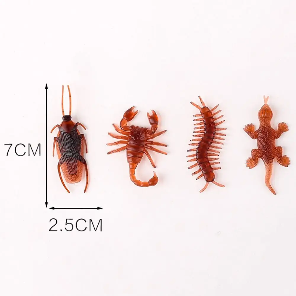 20Pcs Rubber Scorpion Simulation Cockroach Soft Tricky Props Fake Cockroach PVC Scorpion Gecko Centipede Cockroach Model Toy