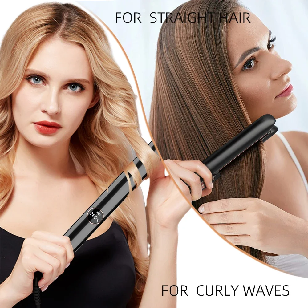 Professional Hair Straightener High Temperature Keratin Treatment Flat Iron Hair Curler Dual Voltage Hair Styler