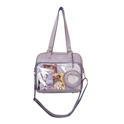 Japanese High School Girls JK Bag with Coin Purse Women PU Handbags and Purses Transparent Itabag Women Crosssbody Bags