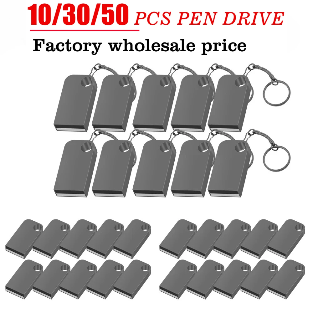 

10/30/50pcs USB Flash Drive 2.0 Pendrive 128GB Flash Memory Stick 32Gb 64GB Storage Key USb Devices Usb Stick Free Shipp U Disk