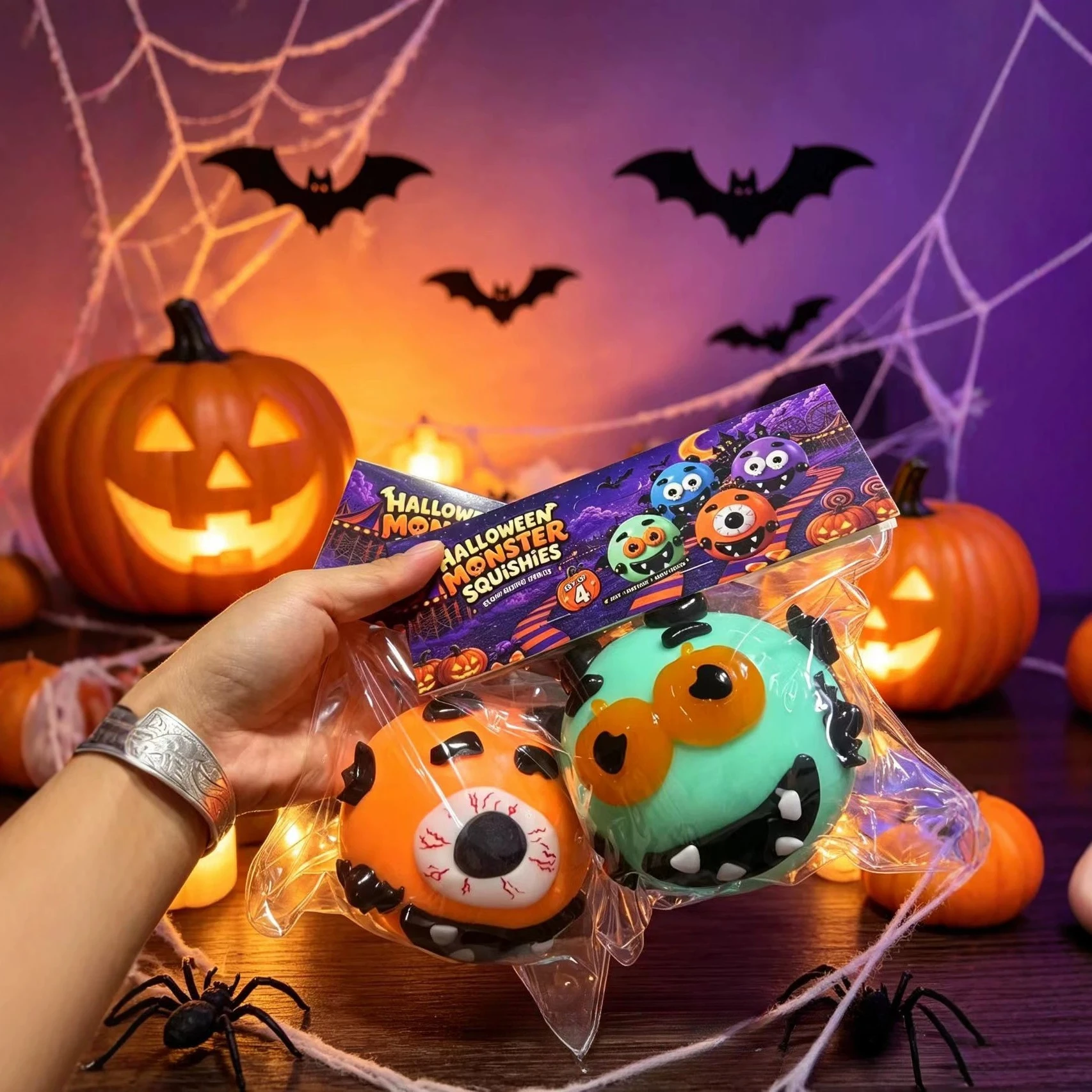 Halloween Monster Dog Face-Changing Ball Pinching TPR Soft Rubber Toy Monster Decompression Vent Decompression Toy