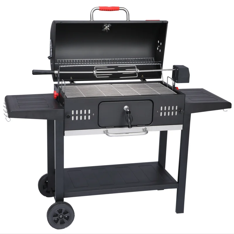 Outdoor Kitchen Heavy Duty BBQ Grills New Design Built In And Trolley Pellet Smoker Rotisserie Barbecue BBQ Charcoal Grill