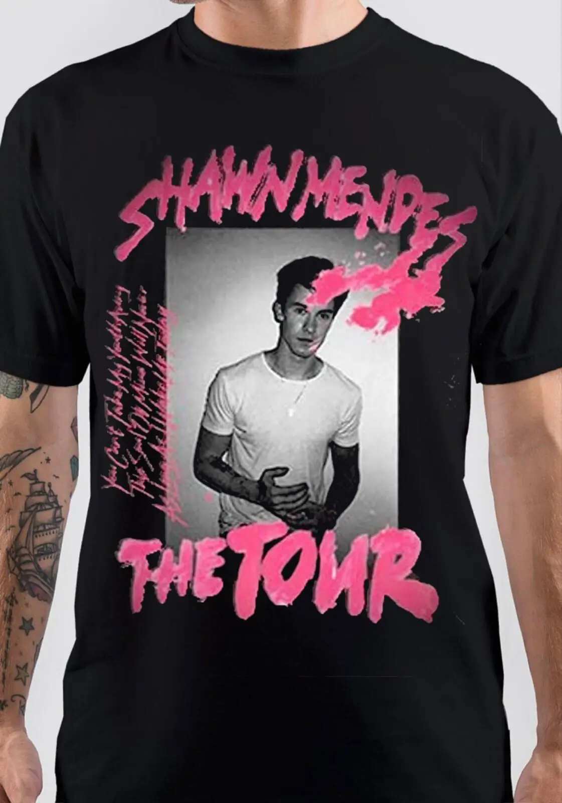 Shawn Mendes Black 1side Cotton Short Sleeve Size S-4XL T Shirt TT637