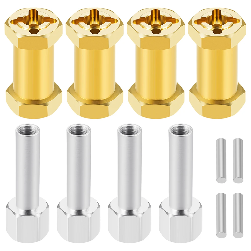 AXSPEED Messing 12/15/17/20/25 mm Radsechskant verlängerte Adapter Combiner-Kupplung für Axial SCX10 II 90046 D90 1/10 RC Crawler Car – Detail 12