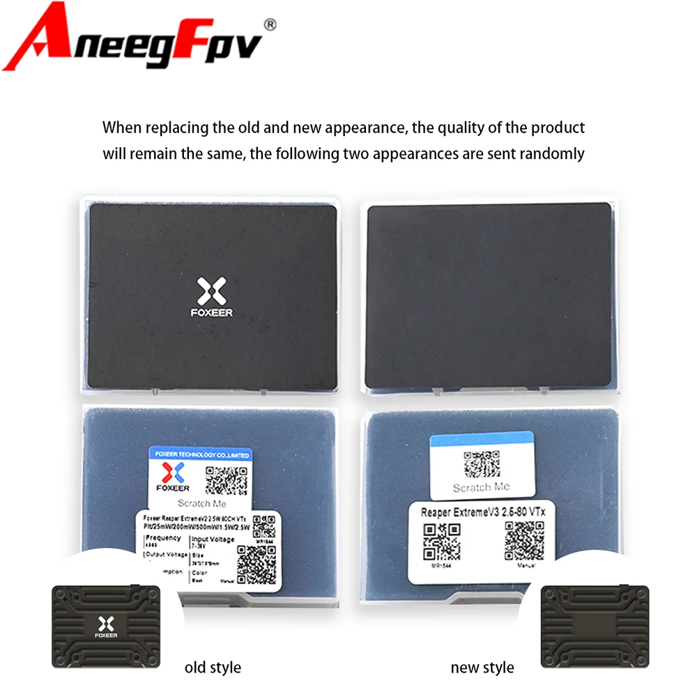 Foxeer 5.8G Reaper Extreme V2 2.5W 72CH Pitmode 25mW 200mW 500mW 1.5W 2.5W Adjustable FPV VTX 2-8S 20X20mm for FPV Long Range