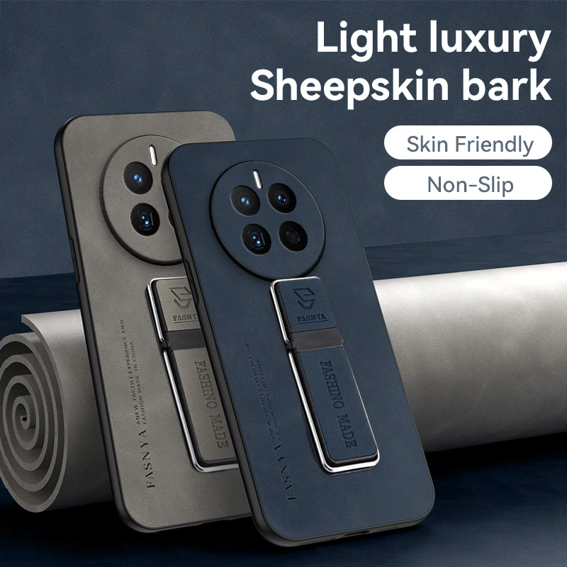 

Luxury Sheep Magnetic Leather Holder Phone Case For Huawei Mate 50 Pro Mate50 Soft Protect Case Stand Back Cover Phone Shell