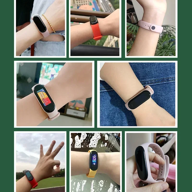 2PCS Watchbands for Xiaomi Mi Band 7 bracelet Miband 5 6 NFC Replacement Wristband Sport Silicone correa mi band 7 6 3 4 5 strap image 5