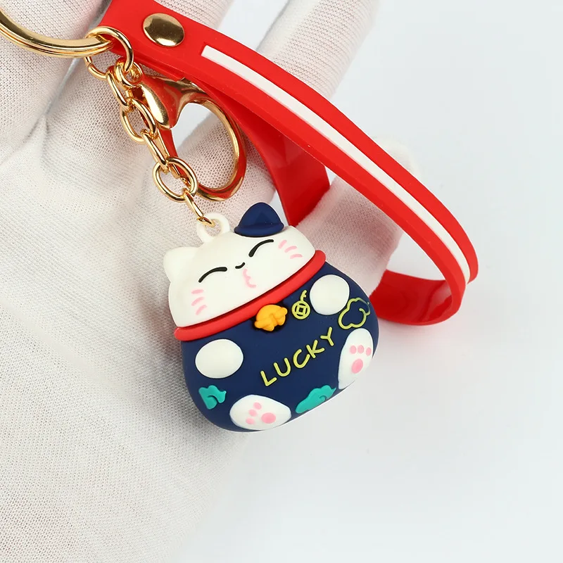 luck cat keychain For Women Men Couple Bag Pendant Accessories Car Key Ring Key Chain Jewelry Gift Trinkets