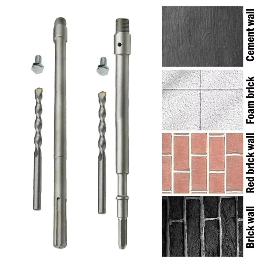 320mm SDS Plus Hex Shank Wall Hole Saw Drill Bit Steel Carbide Concrete Hole Saw With Connecting Rod Concrete Cement Stone Tool