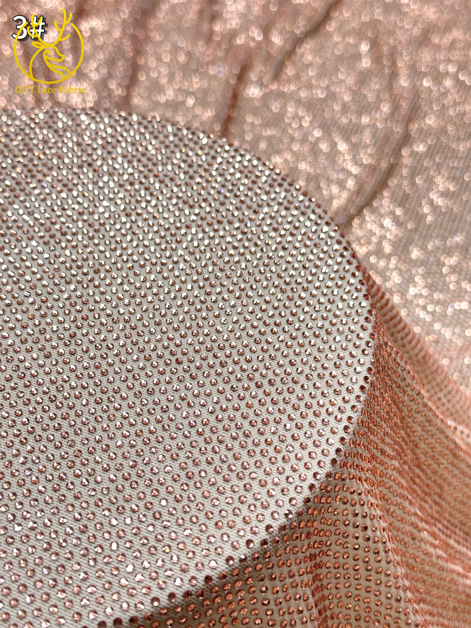 Luxuriöser Glas-Strass-Spitzenstoff im afrikanischen Stil, 2026 französischer und nigerianischer Stretch-Spitzenstoff, Party-Kleid, in 1 Yard genäht. – Detail 10