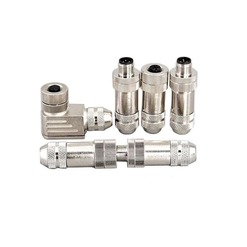 Imagem -06 - Conector de Ancoragem Blindado do Sensor Conjunto Metálico Masculino e Feminino Plugue de Aviação M12 4p p 6p Pinos Pcs 10 Pcs 20 Pcs