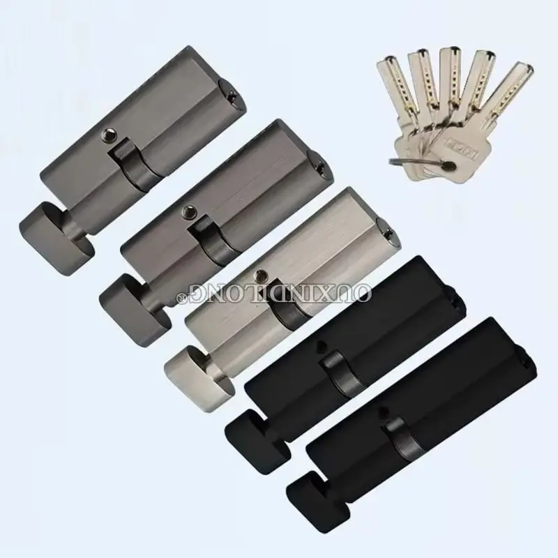 

European 1PCS Solid Brass Mortise Door Lock Cylinder Single Open Partiality Door Lock Core Lock Gall Repair Parts+5 Keys