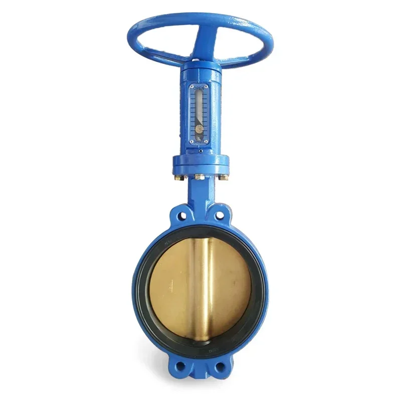 

High quality DIN JIS BS API PN10/16 wafer type semi-lug butterfly valve Factory Suppliers with spur gear for vessel
