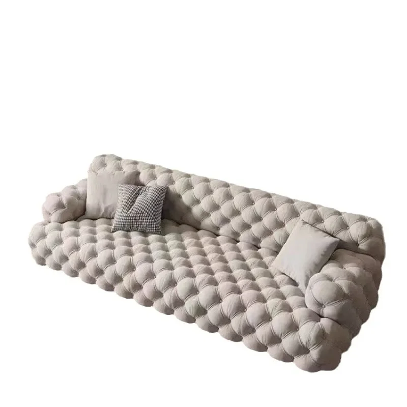 

Modern combination simple small apartment living room creative cream villa sofa