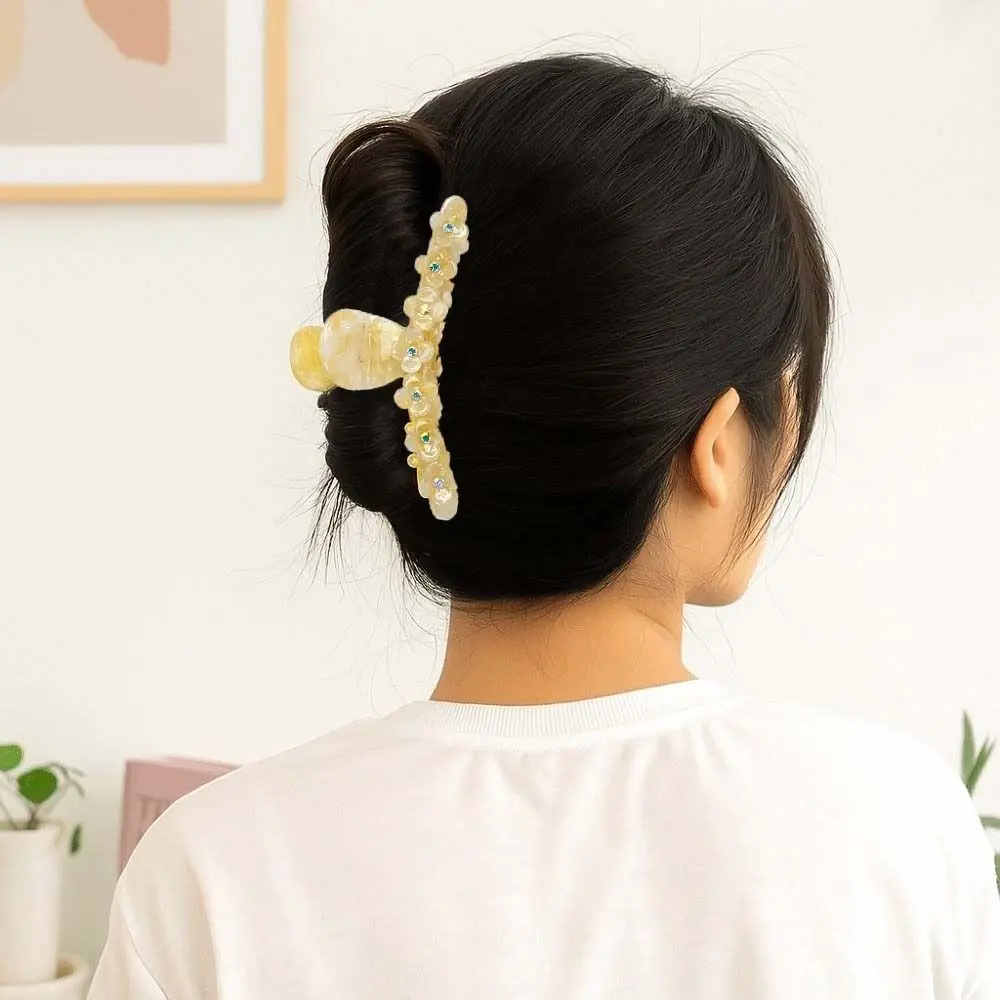 

Elegant Flower Hair Claw Korean Style Gradient Color Straight Line Shaped Shark Clip Headwear Acrylic Acetic Acid Hair Claw
