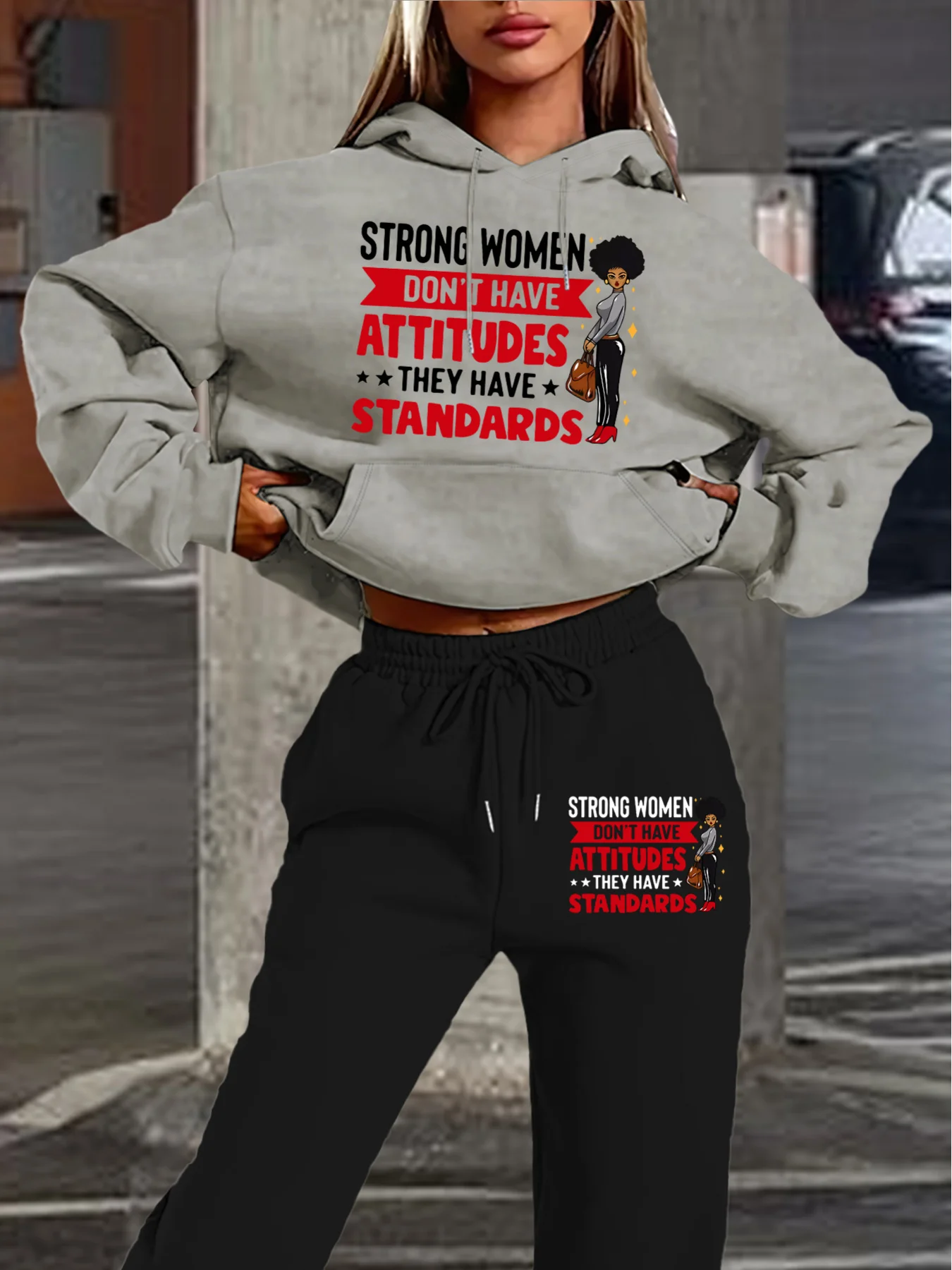 2026 New Women Hoodie Sweatpants Set Long Sleeve Hooded 2 Piece Outfit Casual Tracksuit Kangaroo Pocket Jogging Matching Suit