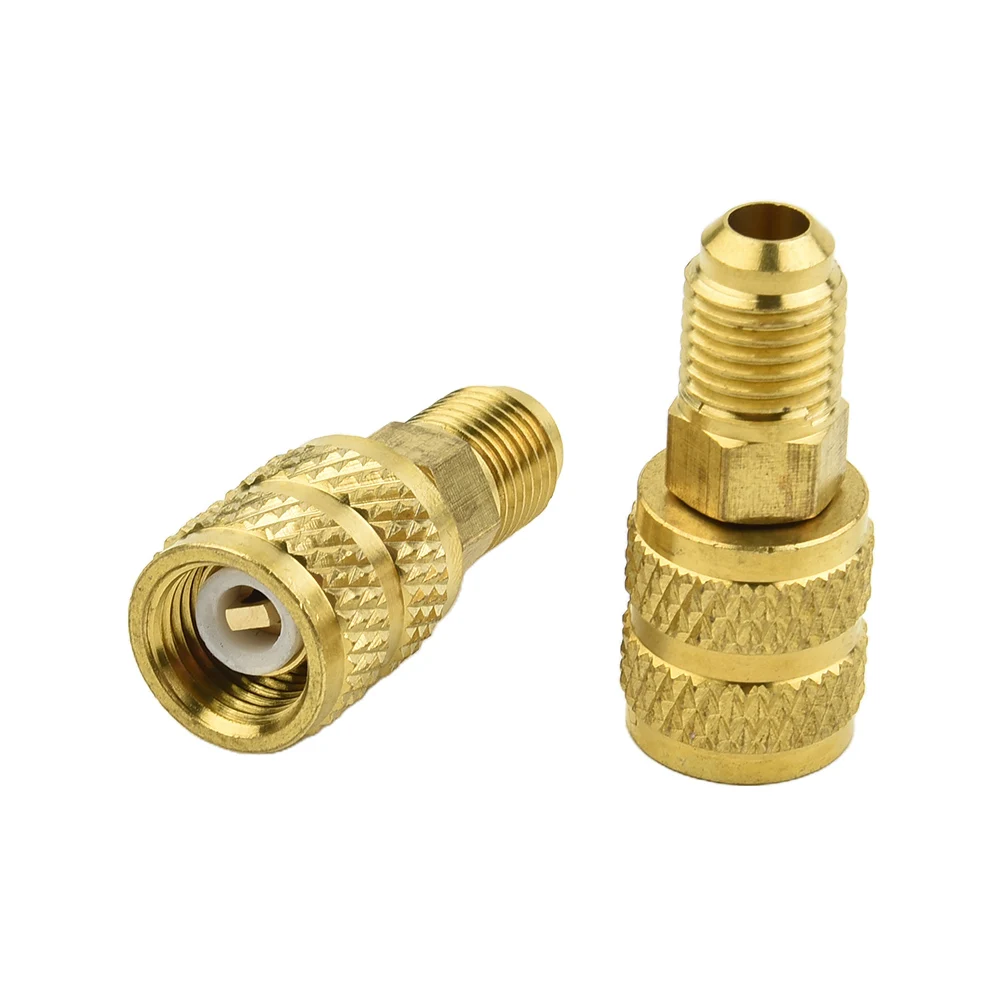 

2 Pieces R32 R410a AC Adapter 5/16 SAE Female to 1/4 SAE Male For Valve Connector Compatible with R410 R32 R22 Types