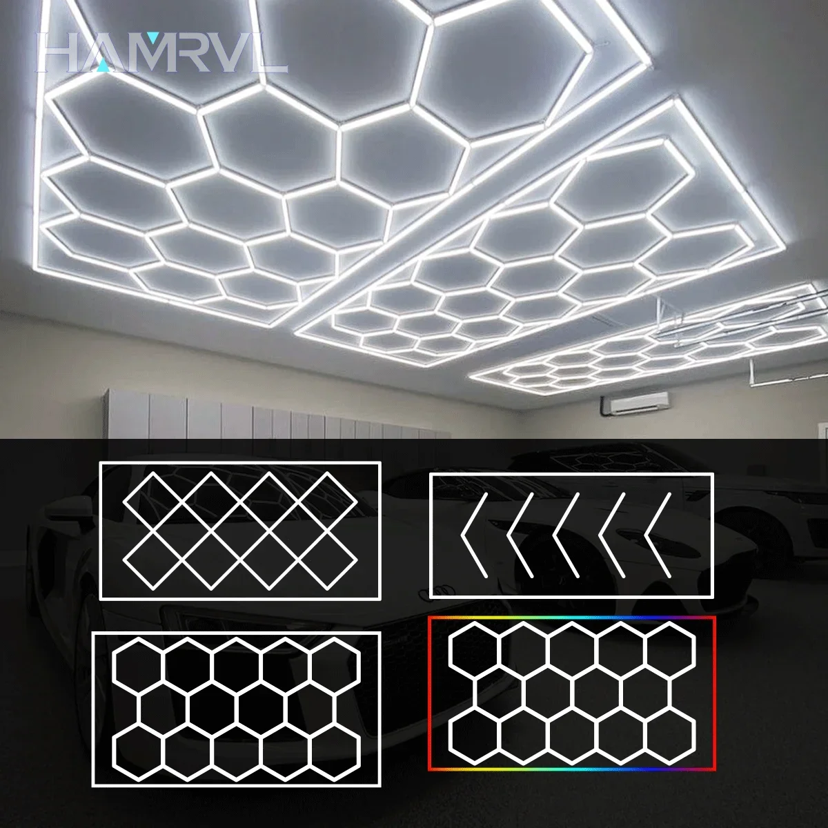 Garage Led Ceiling Light Honeycomb Light 110V-240V Hexagon Led Tube Lighting Safety Workshop Barbershop Gym Lighting Customized