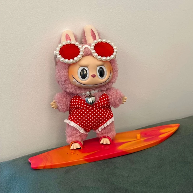 Verano Compatible 17 cm Labubu muñeca ropa diseñador ropa de lujo Labubu playa traje de baño ropa Labubu accesorios
