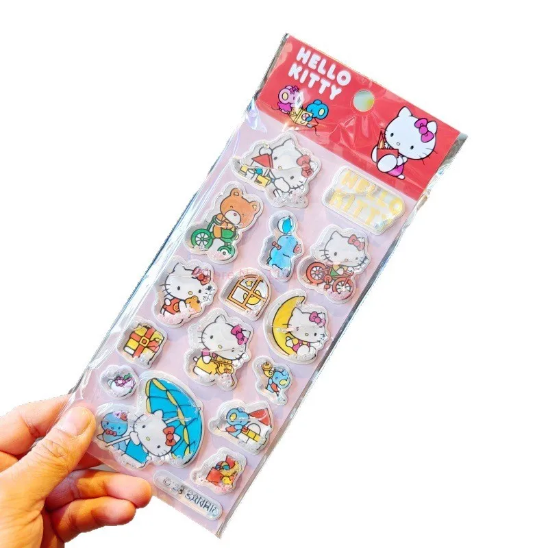 1/8 Stück KT Melody 3D Shake Öl-Gefüllter Treibsand-Aufkleber DIY Handyhülle Wasserbecher Dekorativer Aufkleber Schüler-Geschenk