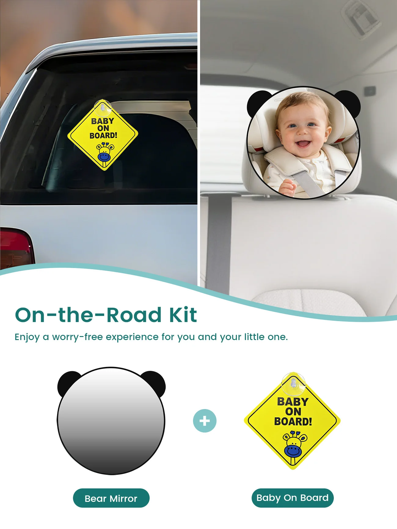 Baby Car Mirror for Rear Facing Infant with Wide Crystal Clear View, Shatterproof, Adjustable, Crash Tested Car Rearview Mirror