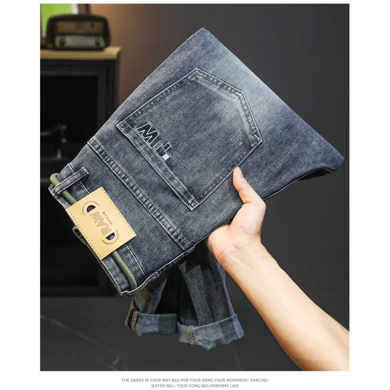 2024New Fashion Brand Jeans uomo estate sottile stile giapponese Slim Fit Trendy unico cinturino in vita pantaloni abbinati