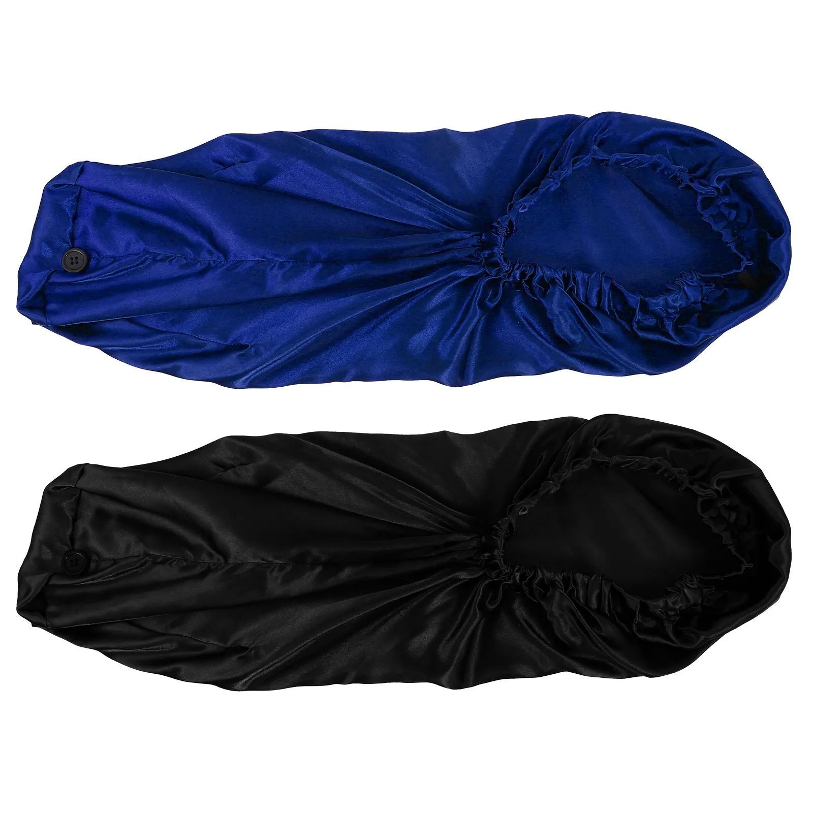 

2 шт. атласные шапки премиум-класса для сна, длинные для женщин, удобный для волос, идеально подходит для душа и ночного использования