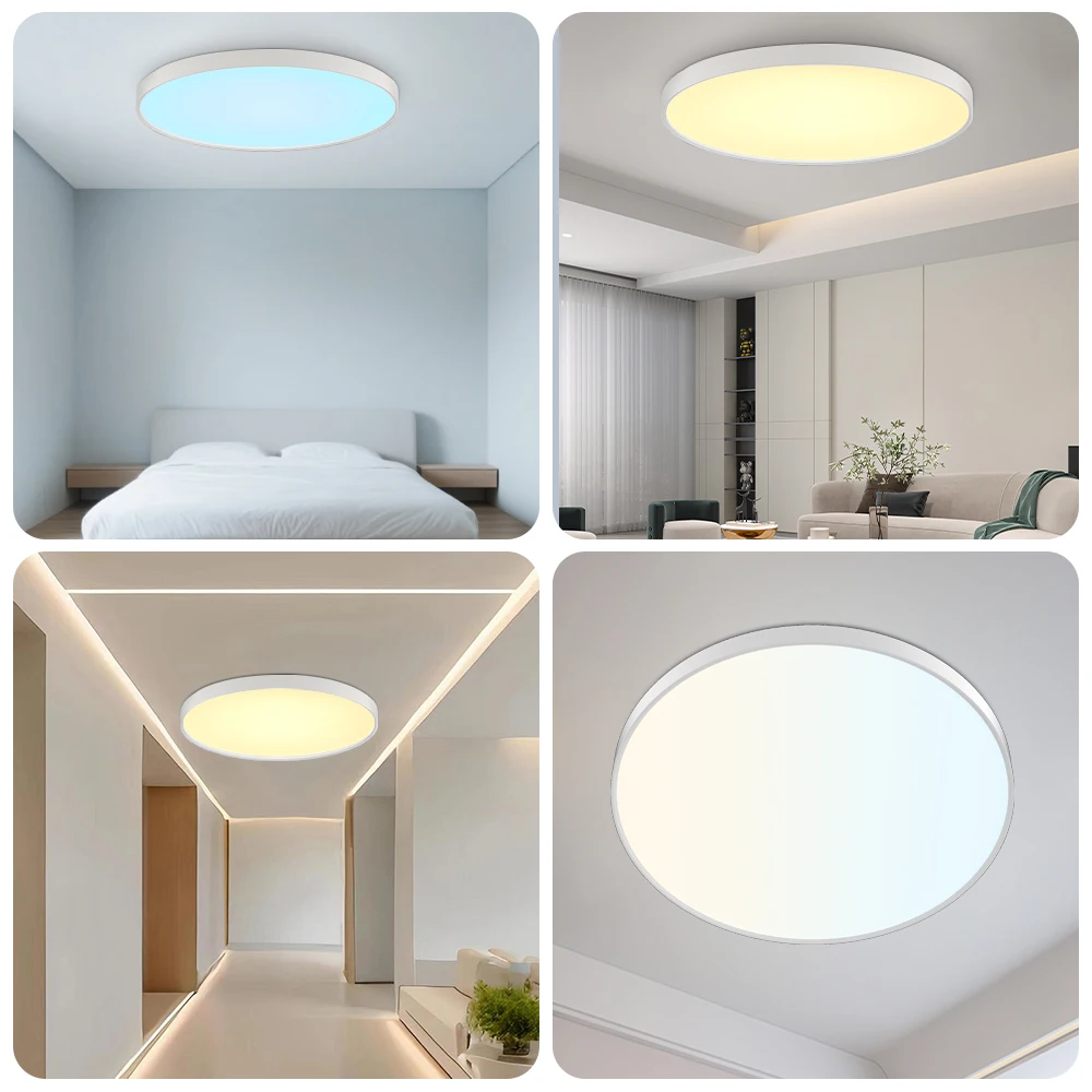 *Gradient Skylight Anti-glare Multi-function Ceiling Lamp Ambient RGB LED Light and Smart WiFi APP Remote Control for Home Offic