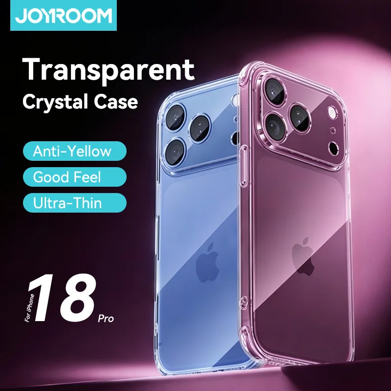 Joyroom Case For iPhone 18 Pro Max Case Crystal Transparent No Yellowing Lens Protection Cover For iPhone 17 16 15 14 13Pro Case