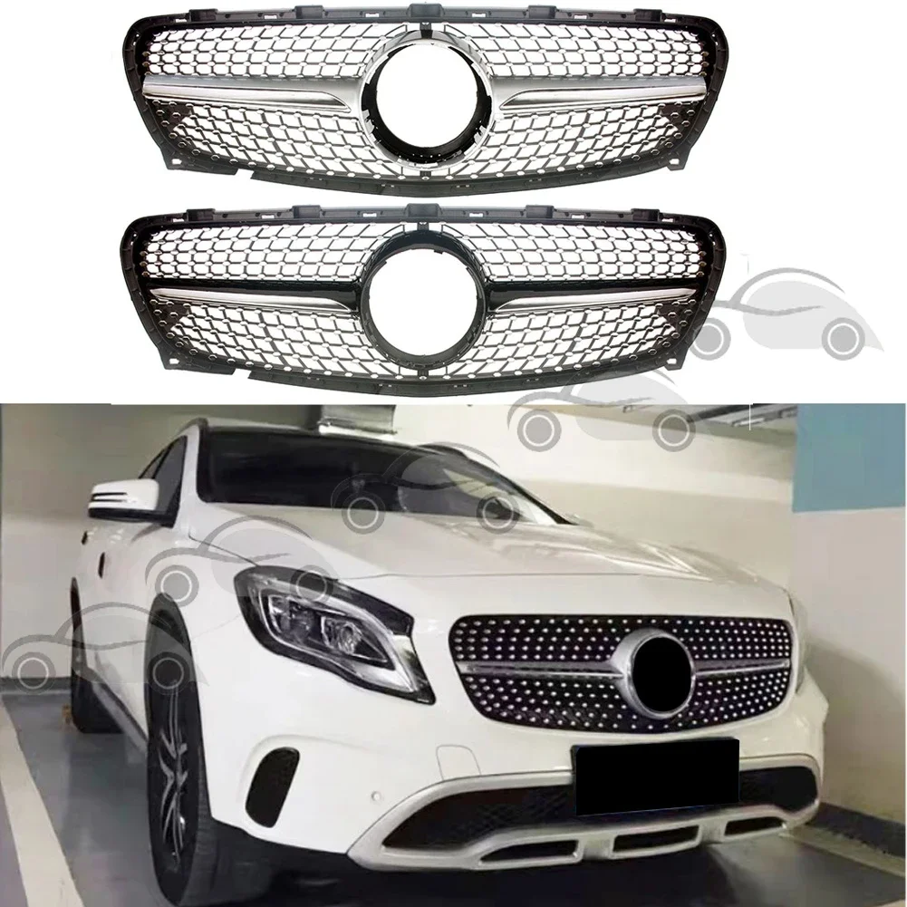 

Front Bumper Racing Grill Billet Grille Cover For Mercedes-Benz X156 GLA-Class 2017-2019 Diamond